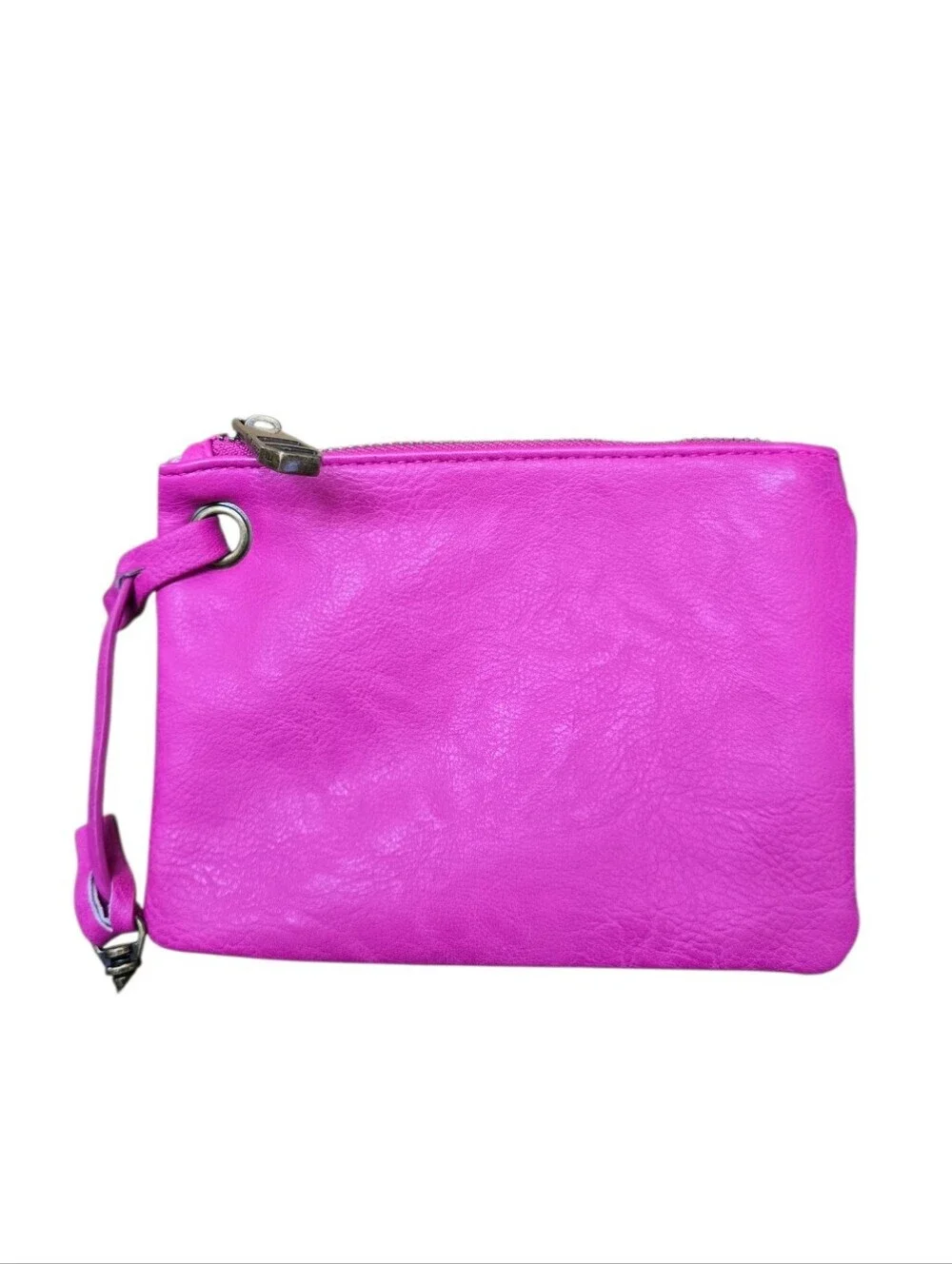 Madden Girl Fushia Pink Faux Leather Zip Wristlet